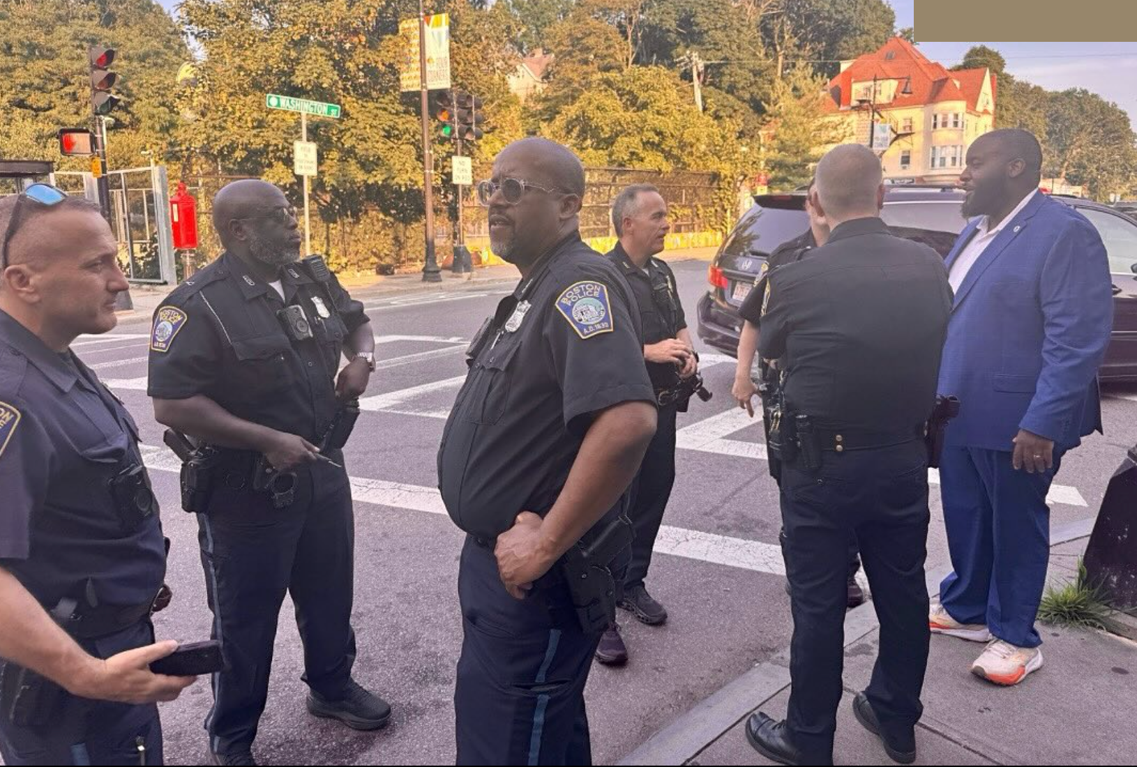 Chris Worrell with Boston Police in Dorchester